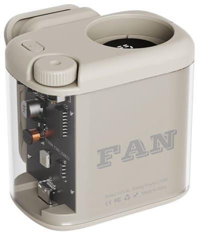 Tailleventilator - Draagbare Ventilator - 100 Snelheden - Digitaal Display - 1800 mAh - Bladloos - Met Transparante Clip - 6-8 Uur - Lichtbruin