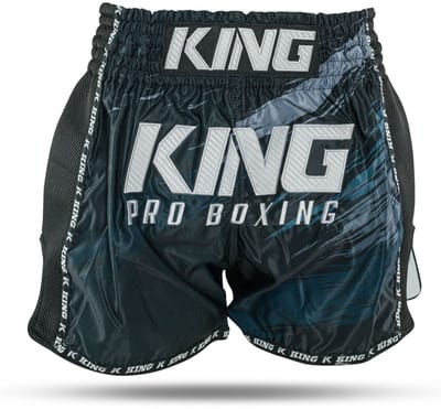 King Pro Boxing Storm 1 Muay Thai Shorts - zwart/donkerblauw S