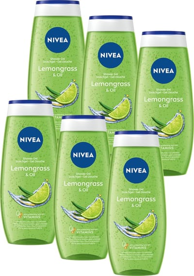 NIVEA Lemon & Oil Douchegel – Shower Gel Met vitamine C & E - Voordeelverpakking - 6 x 250 ml