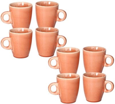Siaki Koffiemok / theemok Faye - terra - set 8x - 220 ml - mokken - kerammiek - tas