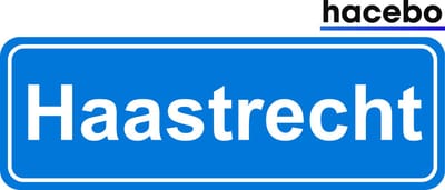 Hacebo - Plaatsnaam Sticker - 29x10 CM - Haastrecht sticker - Verkeersborden sticker - grappige cadeaus - Haastrecht