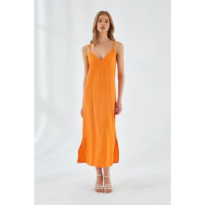 V-hals Split Midi-jurk