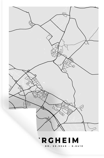 Muurstickers - Sticker Folie - Kaart - Duitsland - Wetzlar - Plattegrond - Stadskaart - 20x30 cm - Plakfolie - Muurstickers Kinderkamer - Zelfklevend Behang - Zelfklevend behangpapier - Stickerfolie