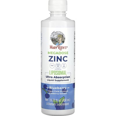 MaryRuth's, Megadosis Zink Liposomaal, Blauwe Bes, 15,22 fl oz (450ml)