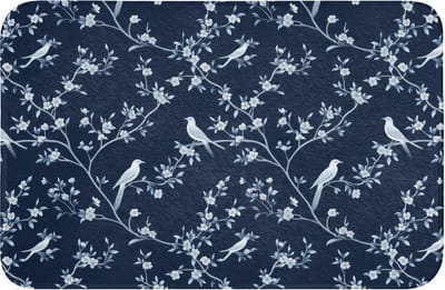 WC mat 60x40 cm - Antislip - Grafisch - Bloesemtak - Blauw - Toiletmat - Vloermat - Douchemat - Toilet tapijt - Toiletmatten