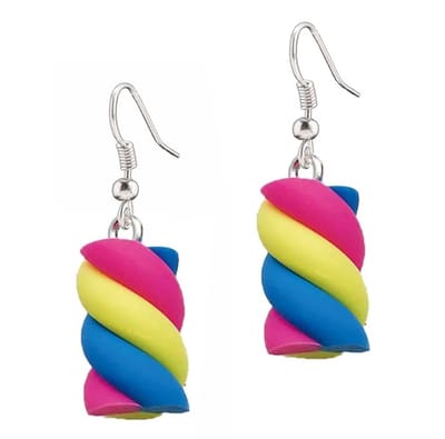Fako Bijoux® - Oorbellen - Spekjes - Candy - Blauw/Geel/Fuchsia