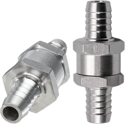 2 Stuks 16mm Brandstof Controleklep, Aluminium Controleklep voor Brandstofslang Geschikt voor Motoren, Bussen en Vrachtwagens