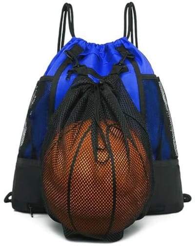 Basketbalrugzak met Trekkoord voor Jongens en Meisjes - Blauwe Sporttas