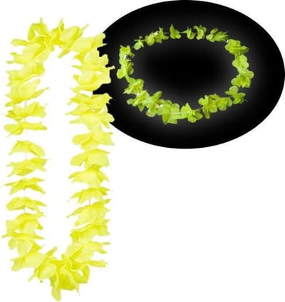 Neon gele Hawaii kransen 12 stuks