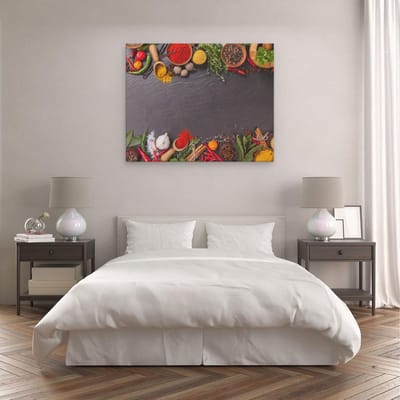 Artaza Canvas Schilderij Kruiden - 100x80 cm - Groot - Wanddecoratie Keuken - Muurdecoratie Stilleven - Schilderijen Op Canvas