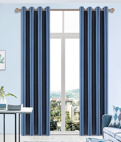 SB Line Kant en klaar Gordijn - Verduisterend - Met ringen - 140x260 cm - Blauw