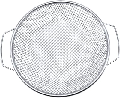 Tuinzeef - 30 cm - RVS - Ronde Grondzeef - Mazen 6mm - Zeef met netten - Grondzeef met handvat - Compostzeef - Rond Zeef - Voor zand, zaad, aarde, compost, stenen, onkruid, grind - 1 Stuk