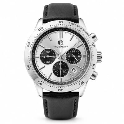 Thomasiny Chronograaf Silverfrost Heren Horloge – Zilver – Seiko VD53 – 5ATM – 22mm Band