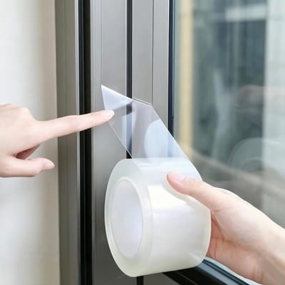 Transparant plakband 10 m x 50 mm, schimmelbestendige afdichtingstape voor deuren en ramen, waterdicht en geen resten achterlatend