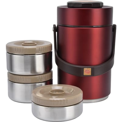 2.3L Vacuüm Lunchbox 304 Roestvrij Staal 3 Lagen Lekvrij Geïsoleerde Voedselcontainer voor Werk Reizen