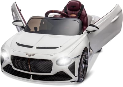 Bentley - Officiële Licentie - Elektrische Kinderauto 12V -Met Afstandsbediening - 3 tot 8 jaar - Wit