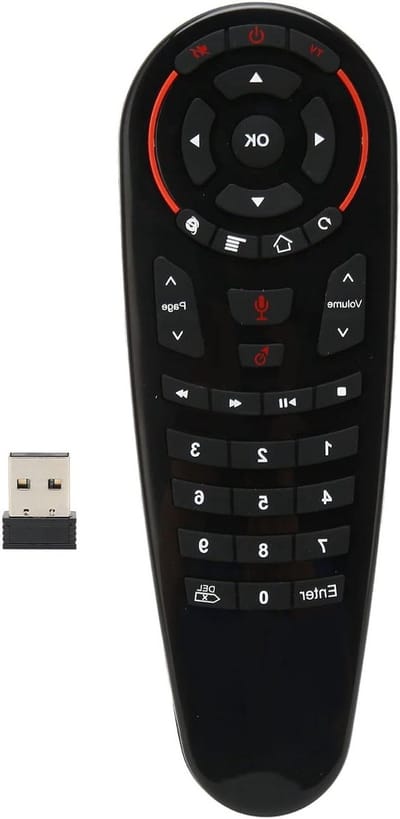 Draadloze 2.4G afstandsbediening met 33 knoppen en IR-leerfunctie voor Google Assistant TV, PC en HTPC