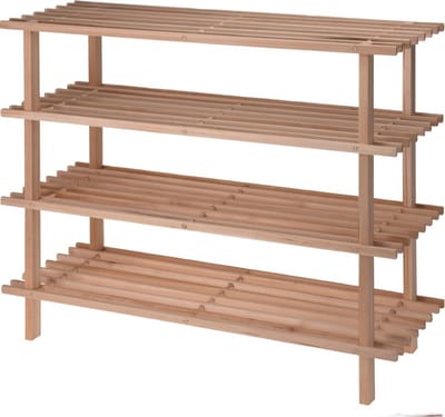 Schoenenrek - 4-laags - 77 x 26 x 65 cm - hout - schoenenstandaard - schoenen opbergen rek