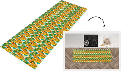 Keukenloper - Loper keuken - Patroon - Eten - Wortel - 150x50 cm - Keukenloper vinyl