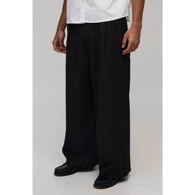 Getailleerde Wijde Pijpen Pantalon | Black | Size 28