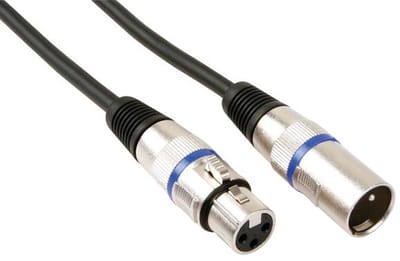 HQ-Power XLR kabel, 1 x XLR mannelijk, 1 x XLR vrouwelijk, 1 m, perfect voor geluidsoverdracht