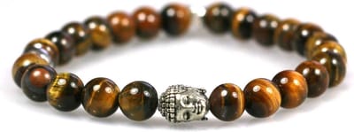 IbizaMen - heren - armband - tijgeroog - zilver - 925 - Buddha - 19cm