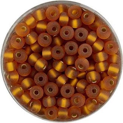 9552-054 Rocailles donkertopaz mat zilverkern 4.5mm