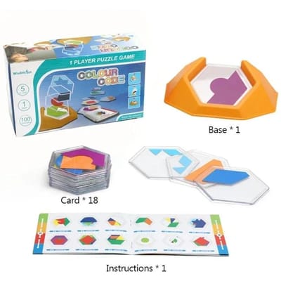 Puzzle de code couleur jeu de société logique éducatif pour enfants puzzle géométrique intelligent jouet spatial pour enfants cadeaux de bricolage gray