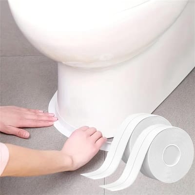 Waterdichte en Schimmelbestendige Toiletafdichtstrip - 5 Meter Zelfklevend, Makkelijk te Snijden en Onderhouden, Perfecte Pasvorm voor Badkamer en Toilet