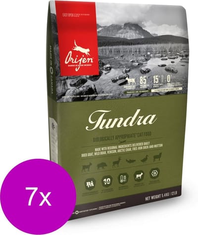 Orijen Whole Prey Tundra Cat Geit&Zwijn - Kattenvoer - 7 x 1.8 kg