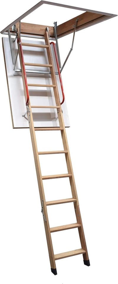 Luxe Houten Zoldertrap | Inklapbare Vlizotrap met Dubbele Leuningen en Geïsoleerd Luik | Geschikt voor Plafondhoogtes tot 3,2 m
