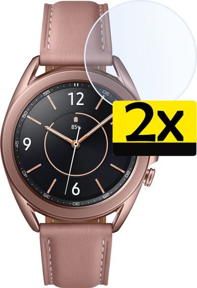 Screenprotector - 2 Stuks - Geschikt voor Samsung Galaxy Watch 3 45 mm - Sterk & Shockproof - Tempered Glass - Beschermglas Screen Cover - Gehard Glas - Bescherm Protector voor Smartwatch