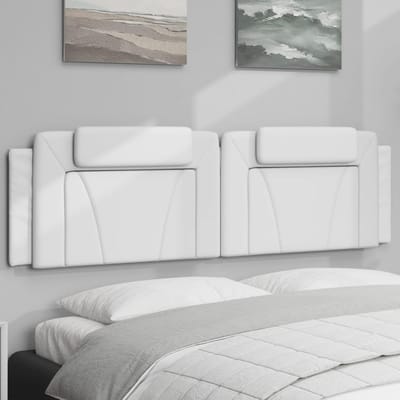 vidaXL - Hoofdbordkussen - "Viana" - 180 - cm - kunstleer - wit