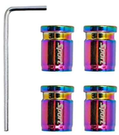 4 Stuks Auto Stofkappen Regenboog Klep Cover voor Motorfietsen en Fietsen