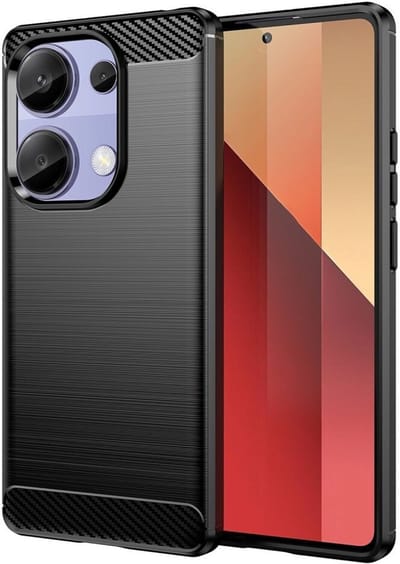 Geborsteld TPU Hoesje Geschikt voor Xiaomi Poco M7 Pro | Beschermhoes | Back Cover | Flexibel TPU | Stijlvol Carbon | Dun | Zwart