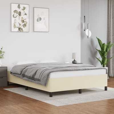 vidaXL - Bedframe - kunstleer - crèmekleurig - 140x190 - cm