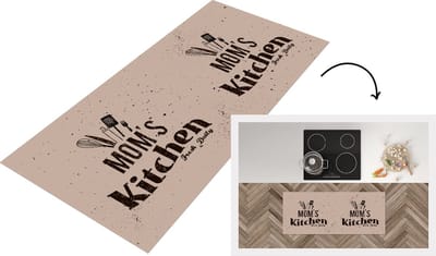 Keukenloper - Loper keuken - Keuken - Moeder - Vintage - 120x50 cm - Keukenloper vinyl - Cadeau voor vrouw