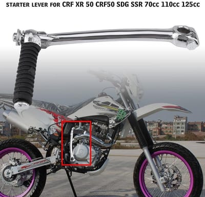 Dailygoods- Kickstart Roestvrij Staal - Startershendel - Lichtgewicht - Draagbaar - Geschikt voor CRF XR 50 CRF50 SDG SSR - Montage as gat diameter 13mm - Starthebel
