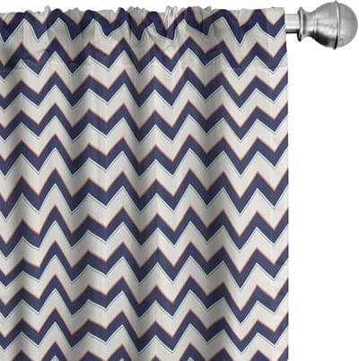 ABAKUHAUS Zig Zag Gordijnen – Geometrisch Retro – 2x75x245 cm