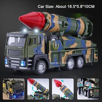1:32 Raketvoertuig Raketlanceerder Model Speelgoed Metaal Diecast Terugtrekbaar Deuren Geopend Verfijnde Militaire Modellen Verjaardagscadeaus