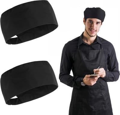 Unisex Chef Hats - 2 Stuks Verstelbare Koken Caps voor Keuken, Koks en Horeca - Zwart