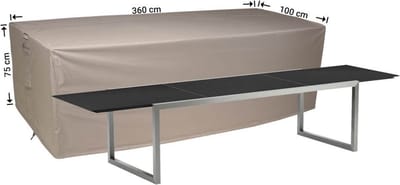 Raffles Covers Beschermhoes tuintafel - 360 x 100 H: 75 cm - RT360 - Waterdicht - Ademend - UV-bestendig - Elastisch rijgkoord - Beschermhoes tuinmeubelen