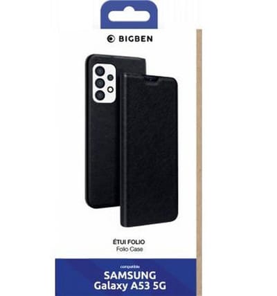 Bigben Connected, Hoesje geschikt voor Samsung Galaxy A53 5G - Folio met Kaarthouder & Videostandaard, Zwart
