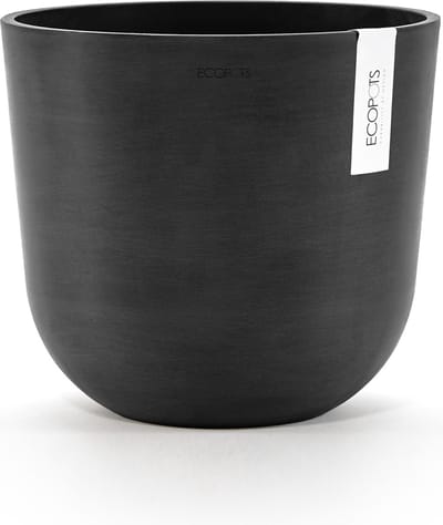 Ecopots Oslo 25 - Dark Grey - Ø25 x H21,8 cm - Ronde donkergrijze bloempot