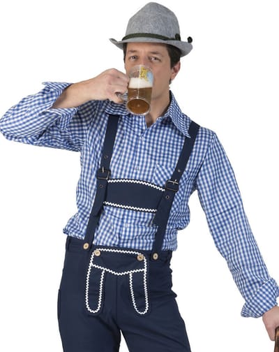 Boeren Tirol & Oktoberfest Kostuum | Gunther Tirol Ruitjesblouse Man | Maat 48-50 | Bierfeest | Verkleedkleding