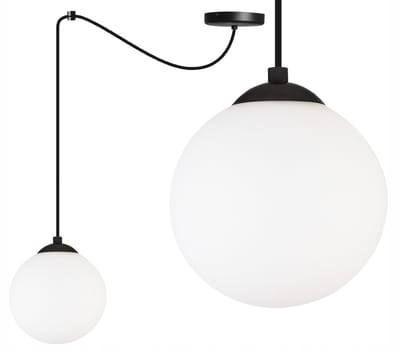 Hanglamp Florence Zwart/Wit Glas E27 - Stijlvol en Modern