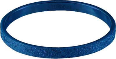 Quiges Stapelring Dames - Vulring Glitter - RVS Blauw - Maat 19 - Hoogte 2mm