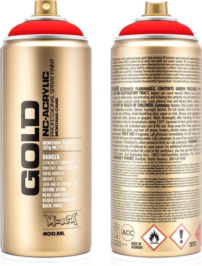 Montana GOLD Fluor Verf VUURROOD spuitbus 400ml