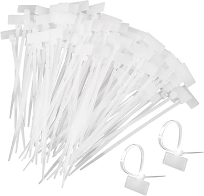 200 Stuks Kabellabelclips voor Kabelbeheer en Organisatie, Beschrijfbare Kabelhouders voor Thuis, Kantoor en Auto