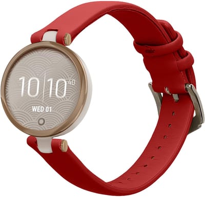 kwmobile lederen horlogebandje geschikt voor Garmin Lily Sport polsband - Echt leren smartwatch bandje - Activity tracker horloge band in rood